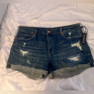 Distressed Jean shorts